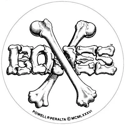 BONES (wordmark con huesos cruzados)