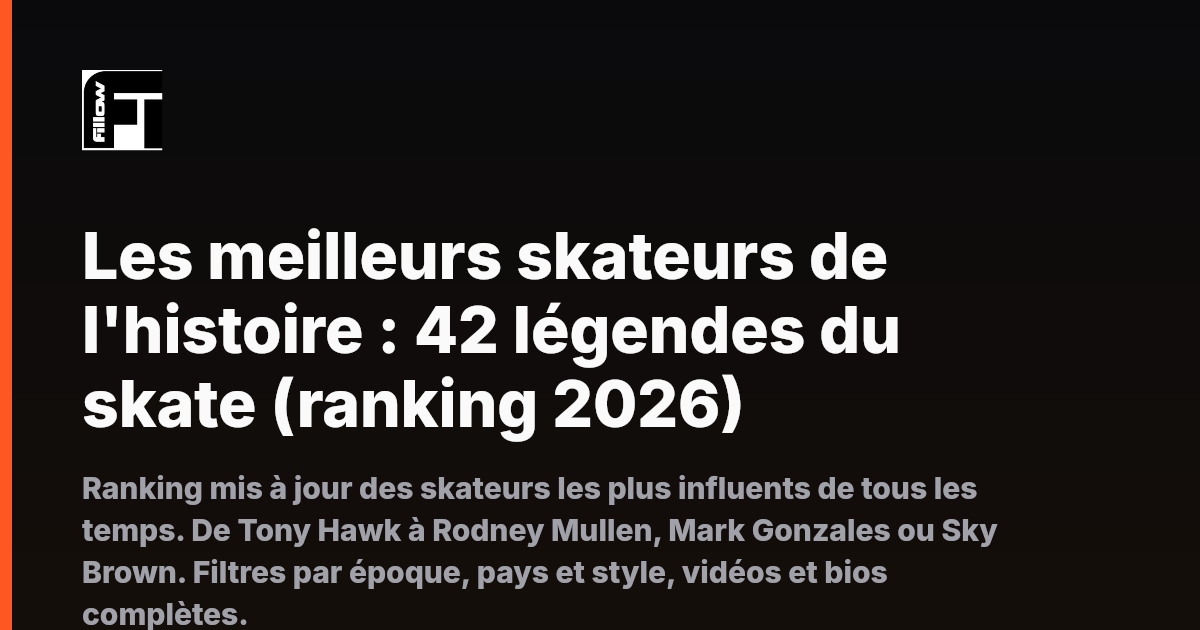 Les meilleurs skateurs de l'histoire : 42 légendes du skate (ranking 2026)