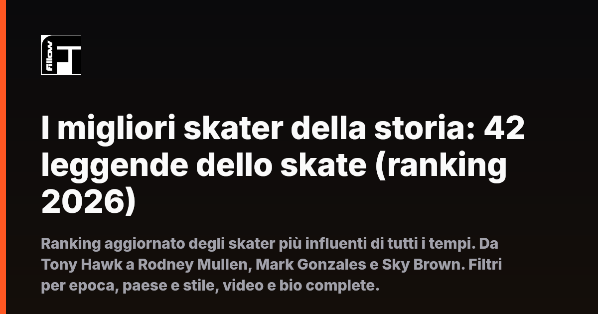 I migliori skater della storia: 42 leggende dello skate (ranking 2026)